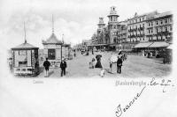 carte postale ancienne de Blankenberge Casino (et le Bureau des bains et les kiosques face au Grand-Hôtel)