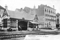 carte postale ancienne de Wenduyne La gare du Vicinal (et l'Hôtel Pauwels)