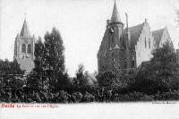 carte postale ancienne de Heule La Cure et vue sur l'église
