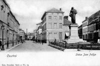 carte postale ancienne de Courtrai Statue Jean Palfyn