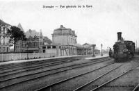 carte postale ancienne de Dixmude Vue générale de la Gare