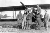 postkaart van Piloten Le prince Caraman de Chimay , Lt Gilles, Adj Wittevrongel, Lt Spampe