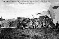 carte postale ancienne de Accidents Martelange Chute mortelle du lieutenant aviateur J. Liedel