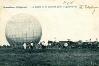 carte postale ancienne de Ballons Brasschaet - Le ballon et le marériel pour le gonflement