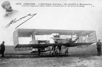 carte postale ancienne de Avions L'Aéroplane Farman 1bis modifié à Mourmelon
