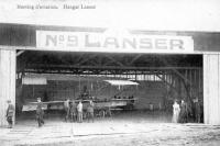 carte postale ancienne de Avions Meeting d'aviation à Stockel - Hangar Lanser