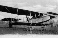 carte postale ancienne de Avions Biplan militaire Henri Farman - moteur Gnôme