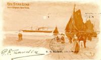 carte postale ancienne de Paquebots Red Star Line Antwerpen - New York  S. S. Zeeland 27th june 1902