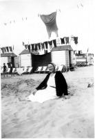 Blankenberge plage Devant les cabines de plage Theophiel