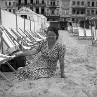 Blankenberge Sur la plage devant le café au Leopold et l'hôtel Triton