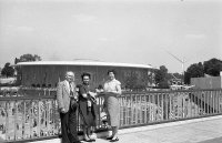 Expo58 Bruxelles Le pavillon américain et la place des nations vu de la passerelle