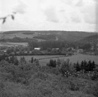 Belvaux Vue du village avec dans le fond à droite la rue des Pairées