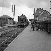 Courrière Le train en gare de Courrière